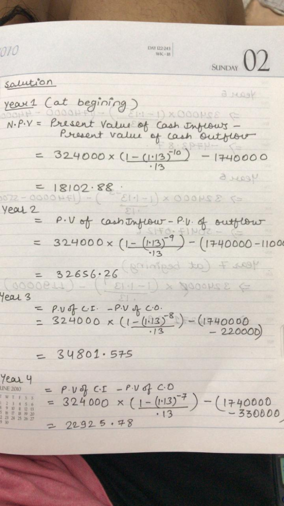 010 DAY 122243 1 02 SUNDAY solution yeox4 Cat begining .13 as 1 8102-88 Yeal 2 324000x ( le14000-100 L- (US)- 326s6.26 40o0 Yeal 3 p.uq.c r . 3240 00 _p.vgc.o. κ (1-11-13).)-(1740000 ㄷ .1 3 22000D = 34801, 575 ear 4 = 324000 x (1-(H3)-7)-( 1740000 330000 234 5 6 . 13 223 24 25 26 27 9 30 -2292 5·チ8