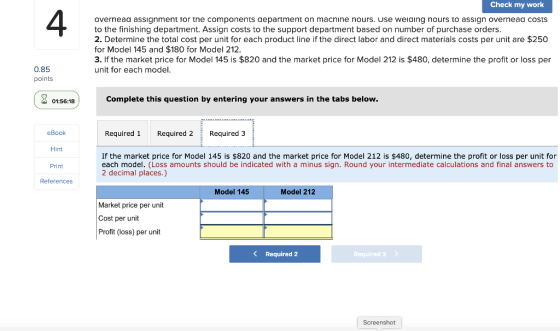 Check my work Overnead assignment for the components department on macnine nours. Use weiding nours to assign overnead COSTS