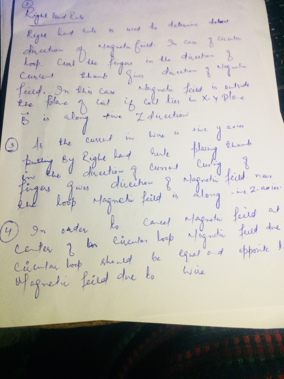 B l in Wine brand Rule Reque hand rule is wied to determine delleert direction of Magnetu find. In case of Cicenter loop. C