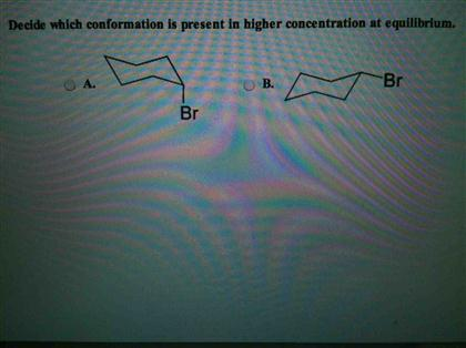 Decide which conformation is present in higher con