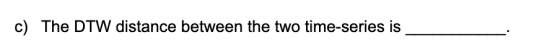 c) The DTW distance between the two time-series is