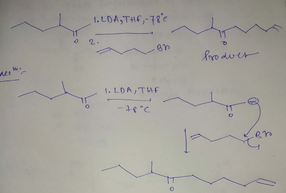 1. LDA,THE, -78°c 11 a BM Prodwer dee - 1. LDA, THE -18°C Bro