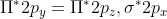 \Pi^{\ast } 2p_{y} = \Pi ^{\ast }2p_{z} , \sigma ^{\ast } 2p_{x}
