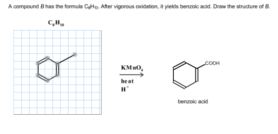 A compound B has the formula C8H10. After vigorous
