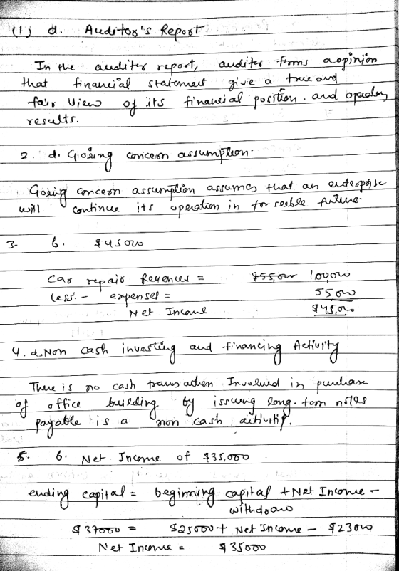 d. Auditors Report ASTI__ - - In the audity report, auditer forms a opinion that financial statement give a true and fair vi