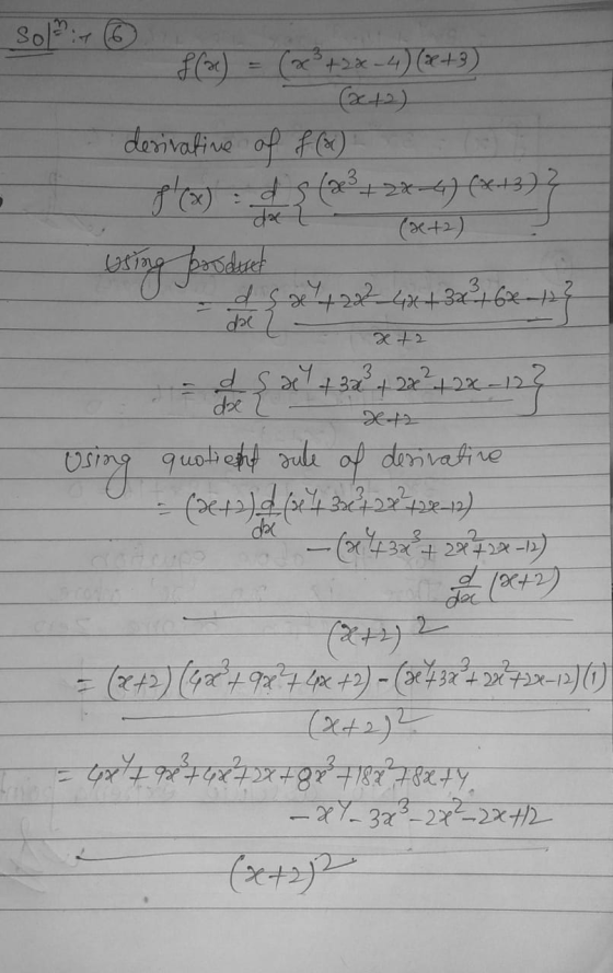 Sol: f(-) = (a +3*-4) (x+3) (x+2) desiratine of f(x) ds (x3 + 2x-6) (x+3) } da ? (x+2) using porsdech dgx422 - 4x +32 ² 4 6x