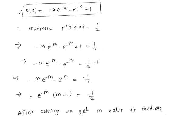 median - 2 2 AFhe Solving we get m vaJue te medidn