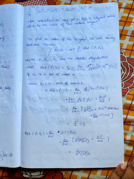 TVO value carefur) * coppelt) ] zelt dt upon calculation we a definite integraal which is the value of the contour integral!