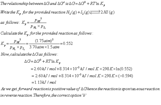 isAG= AG° +RTIn K The relationship between AGand AG 2 HI (g) for the provided reaction H (g)1(g) Write the K 2 PHT x P as fol