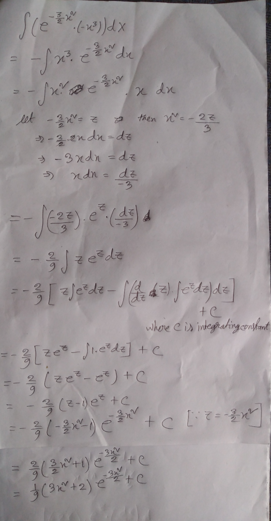 Sce . (- )) * - ? du c 2 2 2 - Frete - 3 v x du then W = -2Z 3 let – 3 n = 2 2-3 anda=dz - 3 ndn =dz -> ndn = dz -3 そ 2 zez d