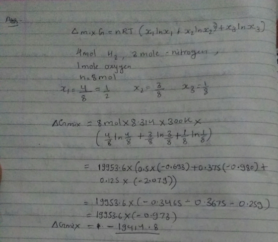 Ans ole. Ο h- mol 2 8 2. 0,12S x (-2075)