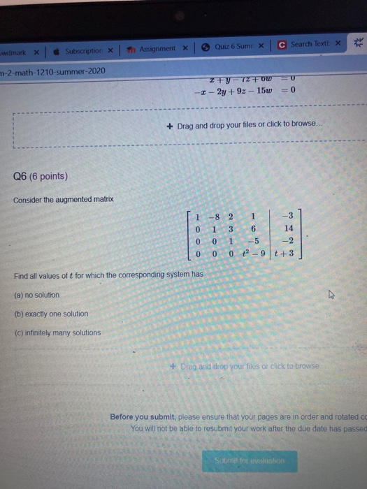 ** 5 Quiz 6 SumrX c Search Textb X wemark x | Subscription x | Th Assignment x m-2-math-1210- summer-2020 Zy-12 + OU EU I - 2
