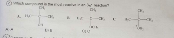 Which compound is the most reactive in an Sn1 reac