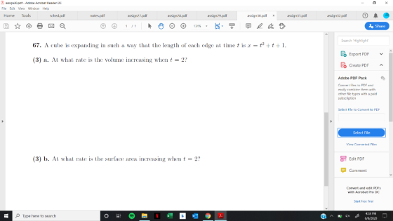 X assign30.pat - Adobe Acrobat Reader DC File Edit View Window Help Home Tools sched.pdf : notes.pdf assign27.pdf assign78.pd