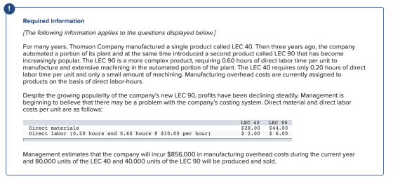Required information [The following information applies to the questions displayed below.] For many years, Thomson Company ma