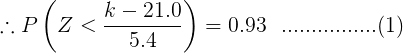 .:PZ < P(2 k – 21.0 5.4 = = 0.93 ............(1)