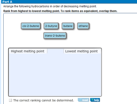 Arrange the following hydrocarbons in order of dec