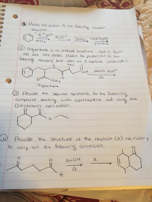 Predict the product for the following reaction seq