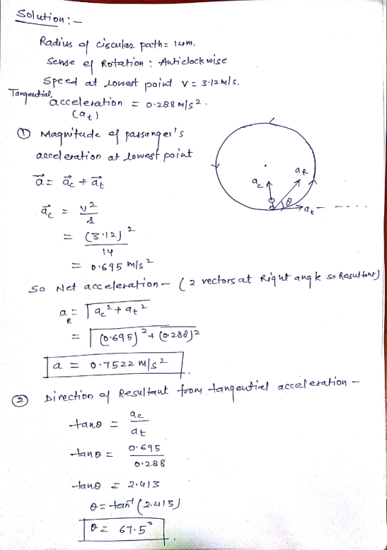 Solution :- Rad C16 culos. Tangeuctial Mag wtude passa nges a0eel emtion aト.lewu eet point