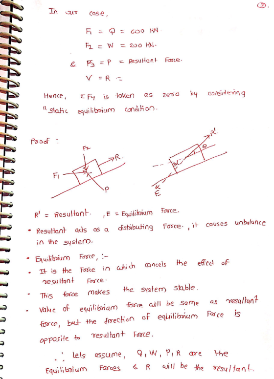 case GOO KN F2 =W ニ 200 H. Resultant FasLe P P 1 V R- Hence by consideing is taken as static equiiboium condition Pooof F2 FR