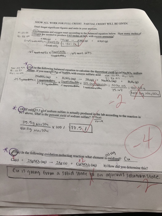 SHOW ALL woRK FOR FULL CREDIT. PARTİAL CREDIT wiLL BE GIVEN. Dont forget significant figures and units in your answers and o