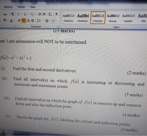 Mailings AR Assignment Compatibility Mode Microsoft Word non-commercial use Review View E 21 Aabbcc AaBbc Emphasis Heading 1