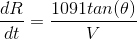 109 1 tan(θ) dR dt