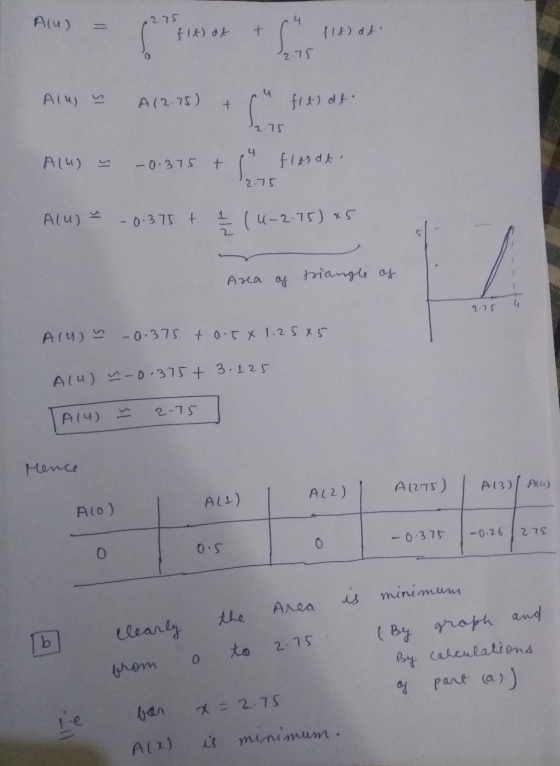Alu) 275 fit) at + s f1t)dt. 2.75 4 Alug w A 12.75) fit) dt. + so 2.75 Alu) -0.375 t fladt. Les fueron 2.75 Alu) ~ - 0.375 +