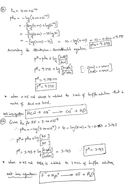 A ka= 400xl00 pha=l0 (4r00x161) o-lCr slo-0.602 =7318 pha9.398 Trbion Accondiun to tendecon-claukh pH-phtle p 1-318 CkeA=o.46