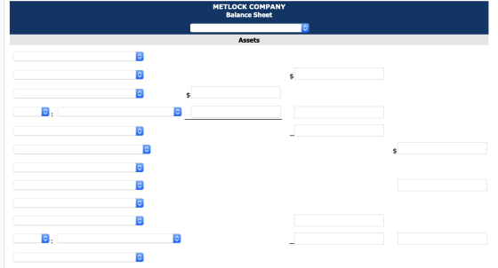 METLOCK COMPANY Balance Sheet Assets $ $