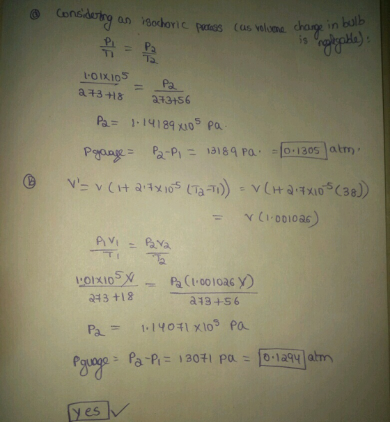 @ Cons an vBocdoric padass Cas velom PiP in bulb is Ta loIxIos Pa. 2184 ra -[ox-1305 atm at 3 +18 a43+56 Pa= 1-14041 x10s Pa- es