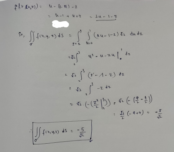 flr (ug)) = u-A-a)-2 -1 & urz = Lu- 12 So SS fcx,y, fox, y, z) ds 24-1-2) Iz du dz } Z:2 4² - u-zu insi re f (x-1-2) dz 3 √