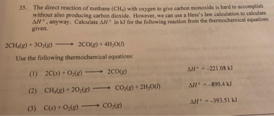 The direct reaction of methane (CH) with oxygen to give carbon monoxide is hard to accomplish without also producing carbon d