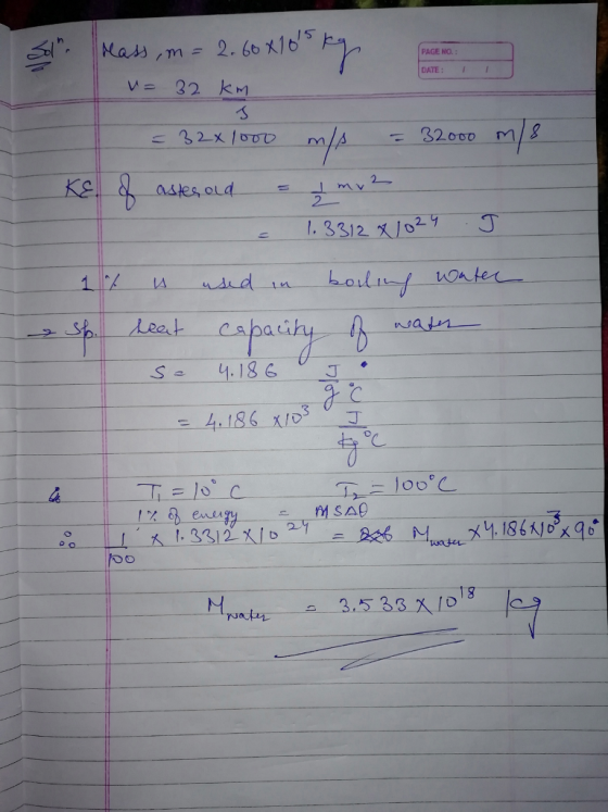 PAGE NO.: DATE: V32 k = 4.186 x103