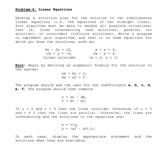 Develop a structure plan for the solution to two s