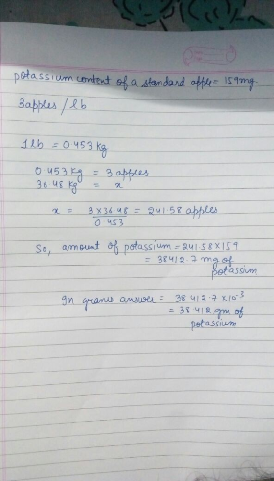 potassim - 159 a kten o u O LS3 So, amount c potassium-21s 8X15 gtassium -3 9n petassium