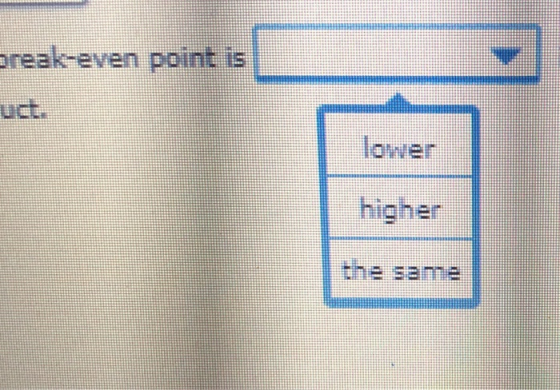 break-even point is uct. higher the same