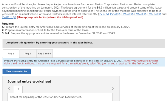 American Food Services, Inc. leased a packaging machine from Barton and Barton Corporation. Barton and Barton completed const