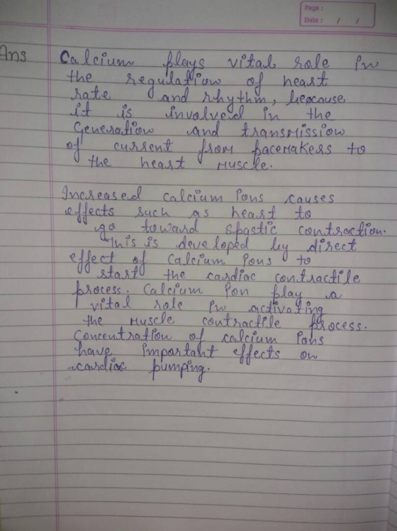 Page : Date: 7I thehe it is vlveel i the certakess ts ncxeas el calclam fons causes ,Such as heast to stie c Co sCalofam pan