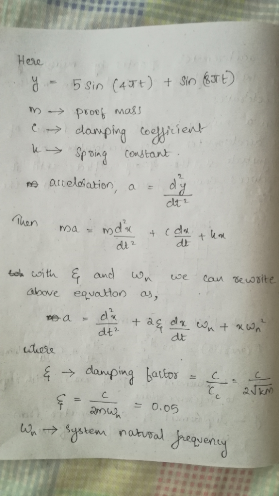 ese le→ SpDing Constant mhan md2x +1dt tka du2 above eqvaton as, dt2 dt Et → damping bato..tea C. arna么 -0.05