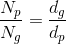 \frac{N_{p}}{N_{g}}= \frac{d_{g}}{d_{p}}