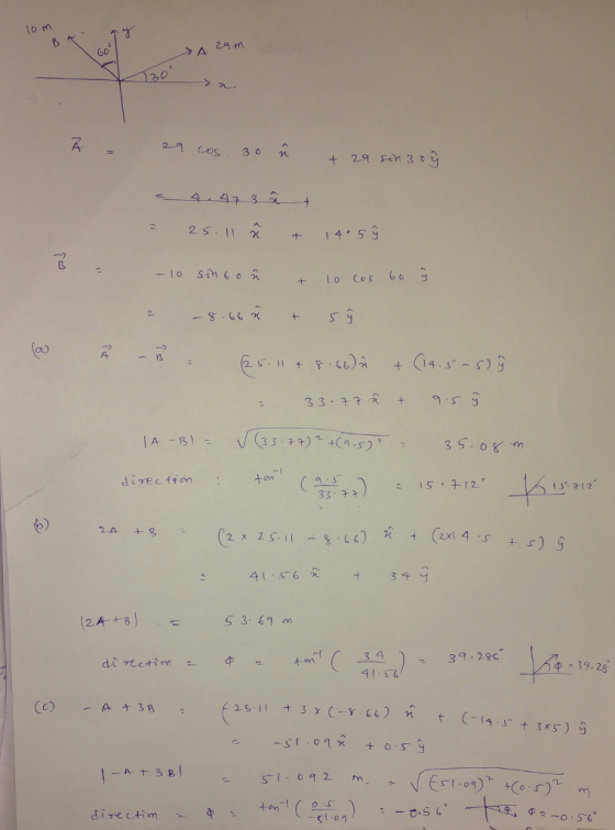 lo m 60 A 2a m 2 Cos 30 +Io Cos 66 9 A. 335 directeon 12 33712 2A2 39 2gE direction Φ ten o 39-28 41.56 A+38 S 62m Lirectin