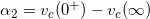 \small \alpha _{2}=v_{c}(0^{+})-v_{c}(\infty )