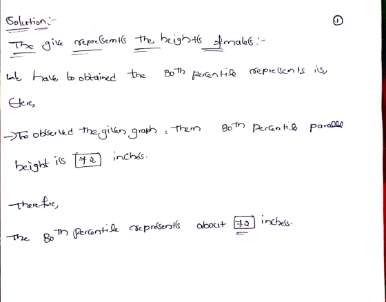 Solution be give represents the heightts fnales :- tak hale to obtained the 80th percentile represents is Here Them Both perc