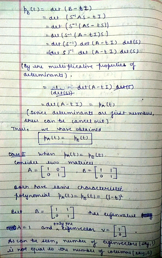 hect_det 18-+1) det (SLAS- EI) - det (S=CAS - Es)) - dut (S-LA- til) det (5-1) det (A-t I det(s) =(dit si det (A-t I det(s)