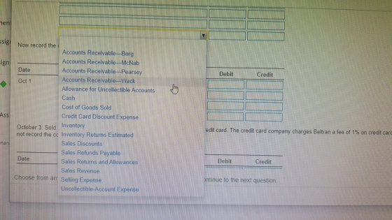 hen Debit Credit ssig Now record the Accounts Receivable-Borg Eign Accounts Receivable-McNab Date Accounts Receivable Pearsey