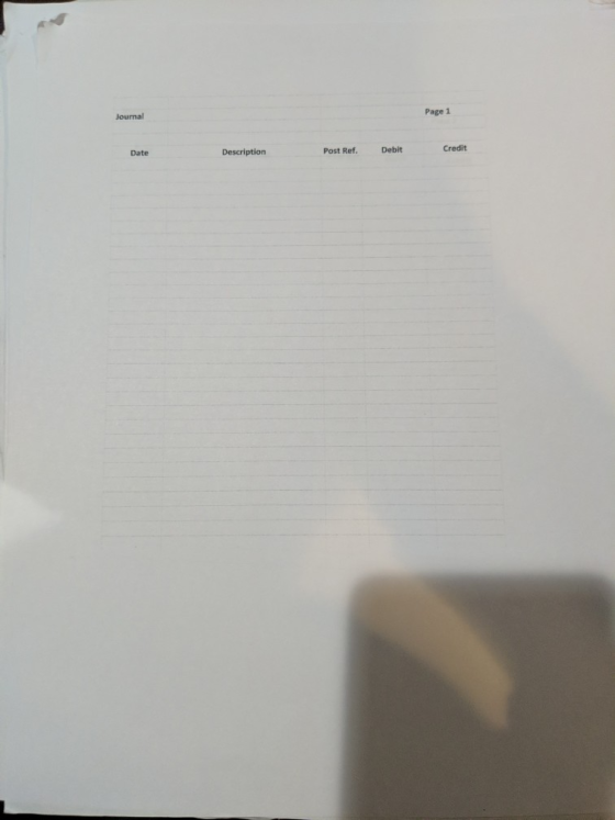 Page 1 Journal Date Description Post Ref. Credit Debit