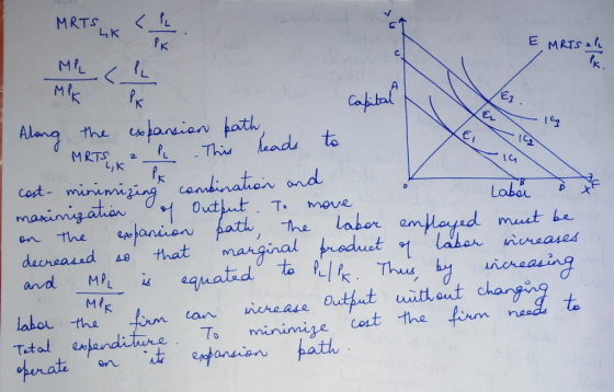 MRT SLK ( 1 MRTS - /es. - in Ela - Along the expansion path, MRTS, K² . This leads to cast- minimizing combination and maximi