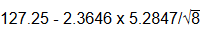127.25 -2.3646 x 5.28478