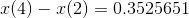 x(4) - x(2) = 0.3525651